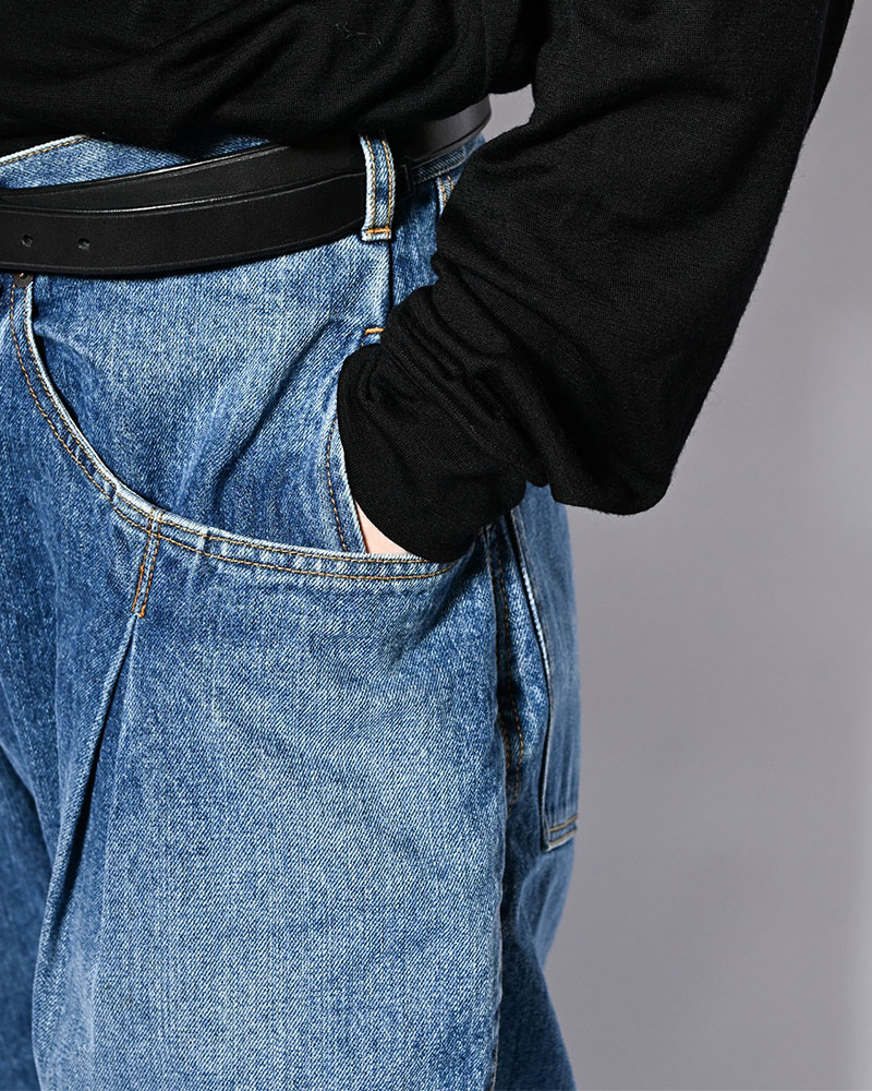 3D CUTTING DENIM PT -INDIGO-