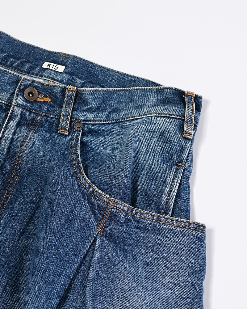 3D CUTTING DENIM PT -INDIGO-