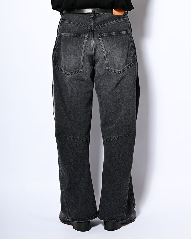 3D CUTTING DENIM PT -BLACK-