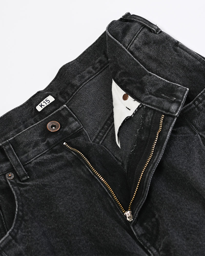 3D CUTTING DENIM PT -BLACK-