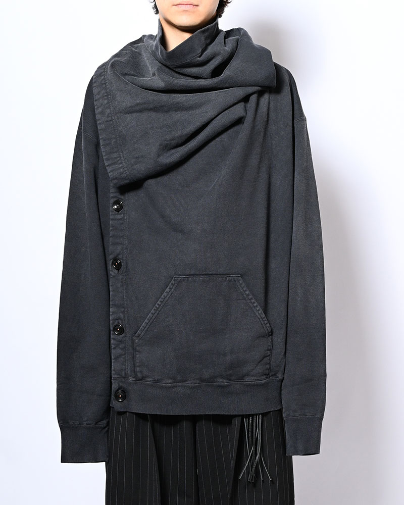 ASYMMETRIC SWEATSHIRT -BLACK-