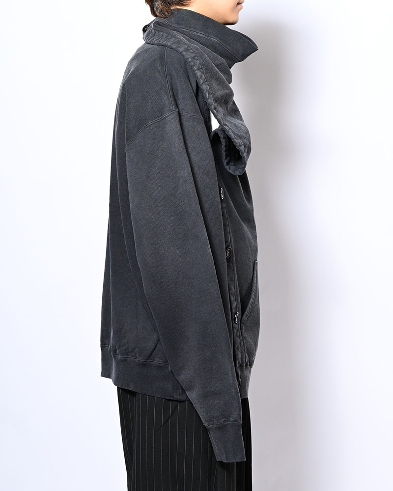 ASYMMETRIC SWEATSHIRT -BLACK-