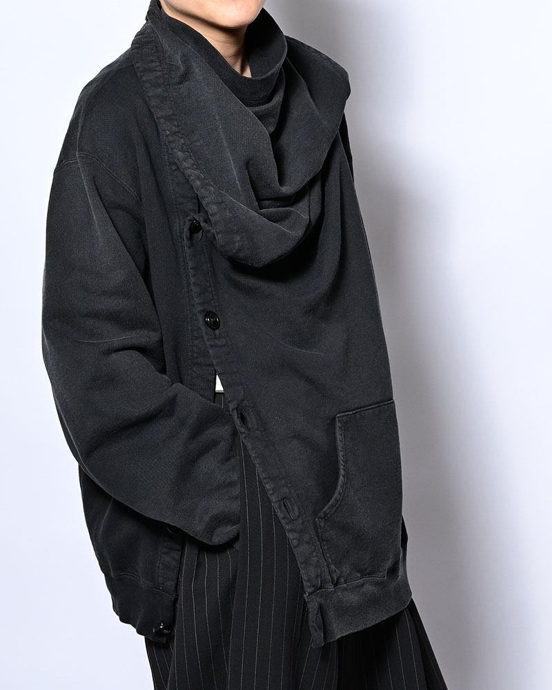 ASYMMETRIC SWEATSHIRT -BLACK-