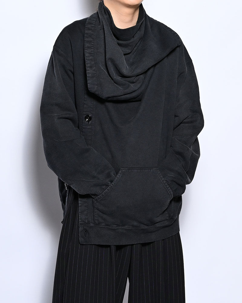 ASYMMETRIC SWEATSHIRT -BLACK-
