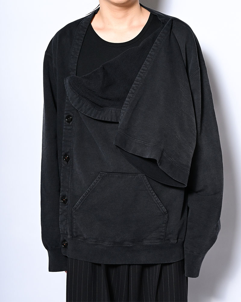 ASYMMETRIC SWEATSHIRT -BLACK-