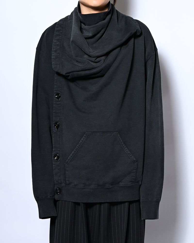 ASYMMETRIC SWEATSHIRT -BLACK-
