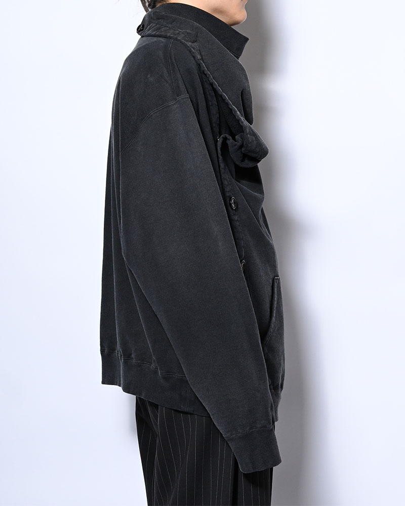 ASYMMETRIC SWEATSHIRT -BLACK-