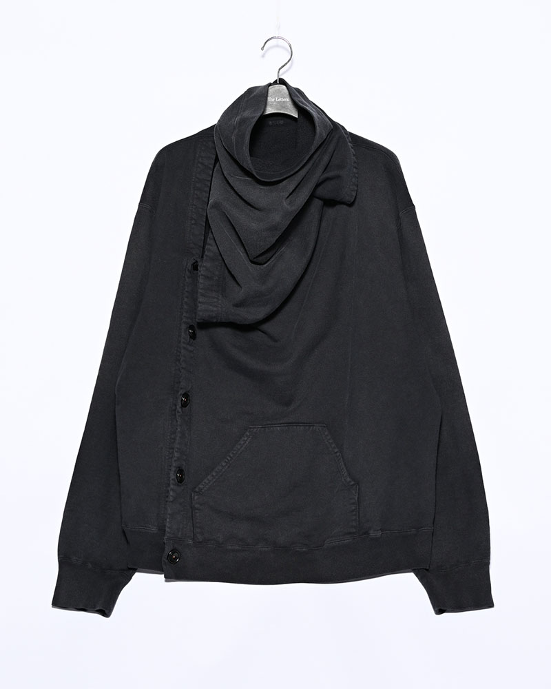 ASYMMETRIC SWEATSHIRT -BLACK-