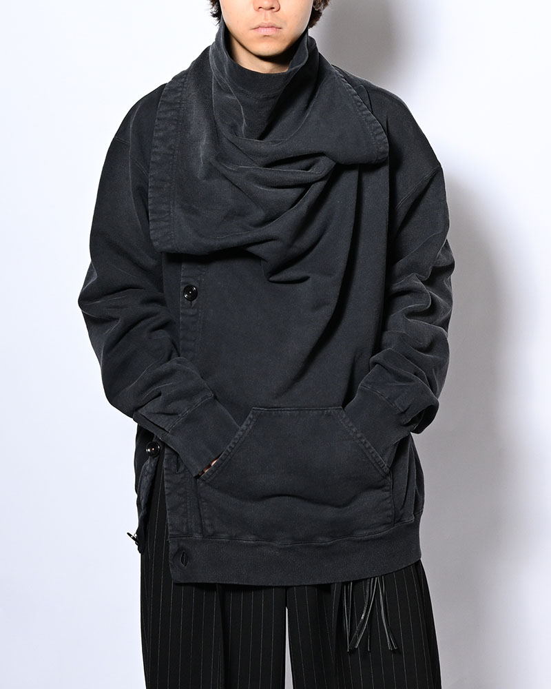 ASYMMETRIC SWEATSHIRT -BLACK-
