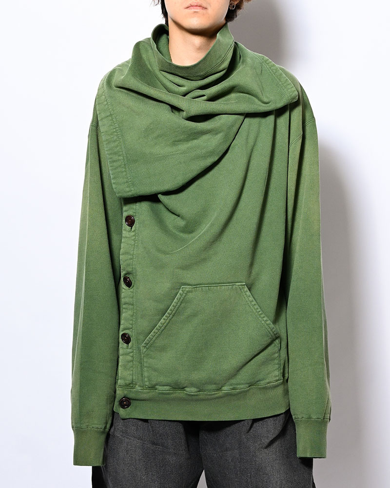 ASYMMETRIC SWEATSHIRT -GREEN-