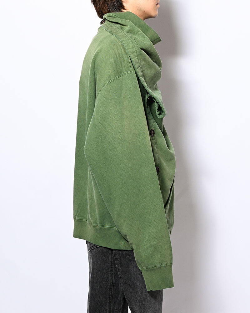 ASYMMETRIC SWEATSHIRT -GREEN-