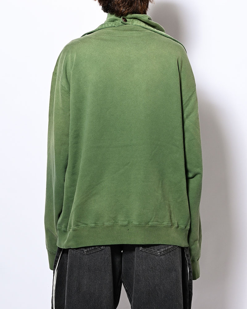 ASYMMETRIC SWEATSHIRT -GREEN-