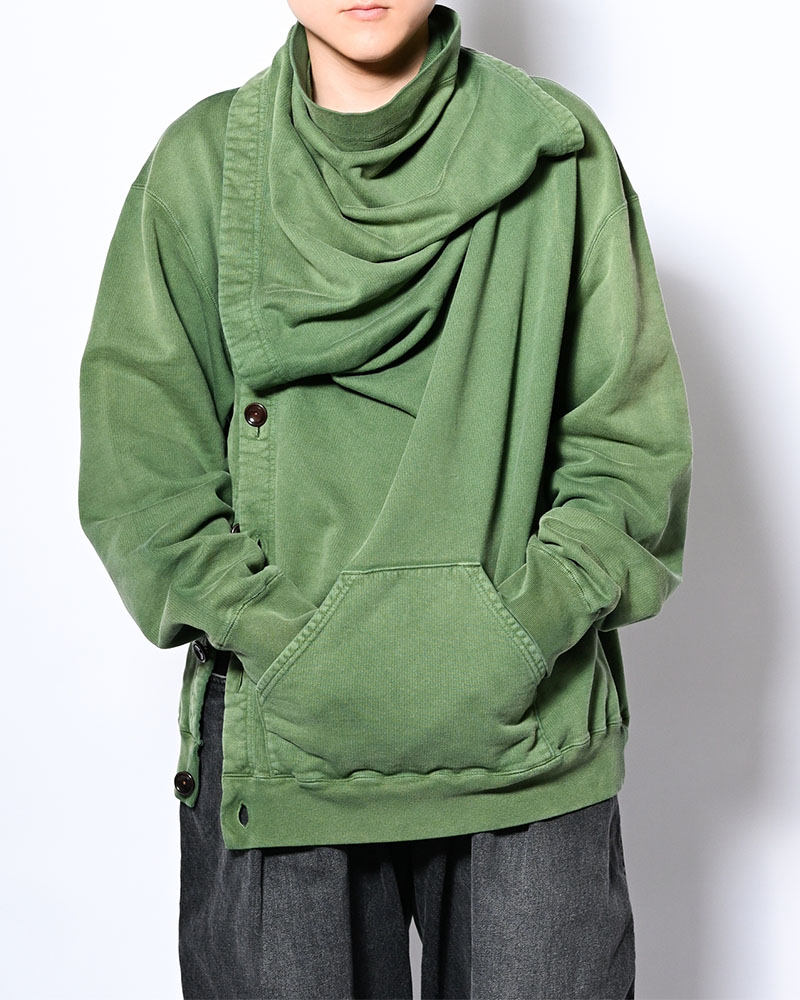 ASYMMETRIC SWEATSHIRT -GREEN-