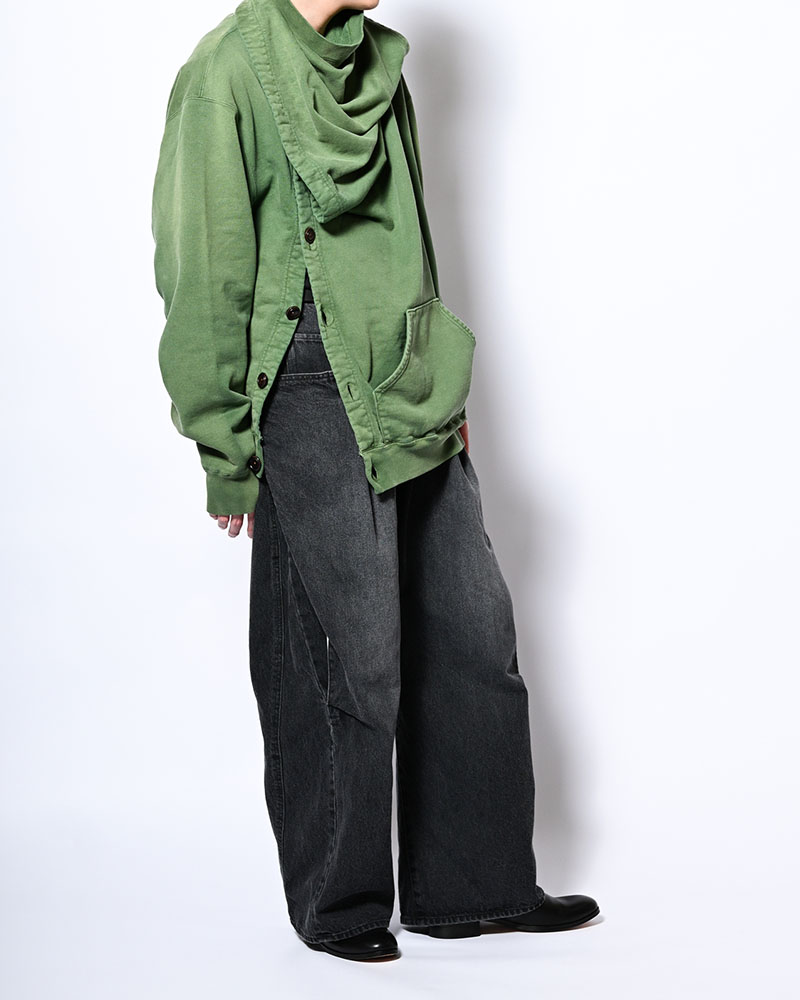ASYMMETRIC SWEATSHIRT -GREEN-