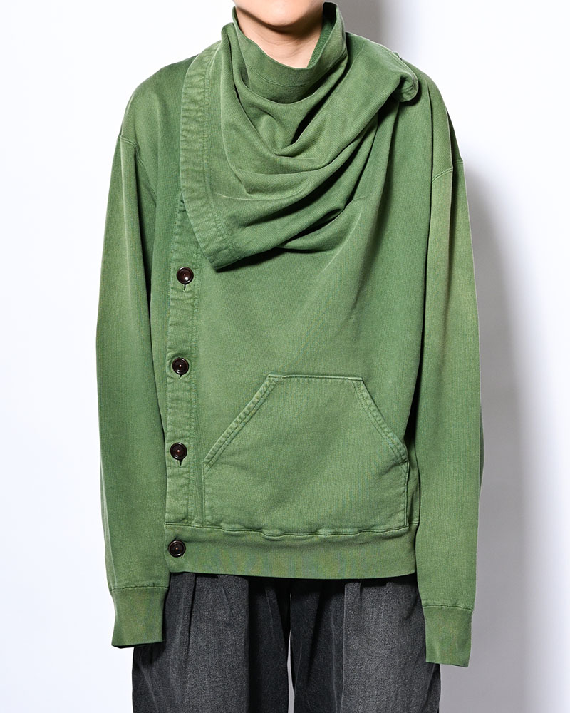 ASYMMETRIC SWEATSHIRT -GREEN-