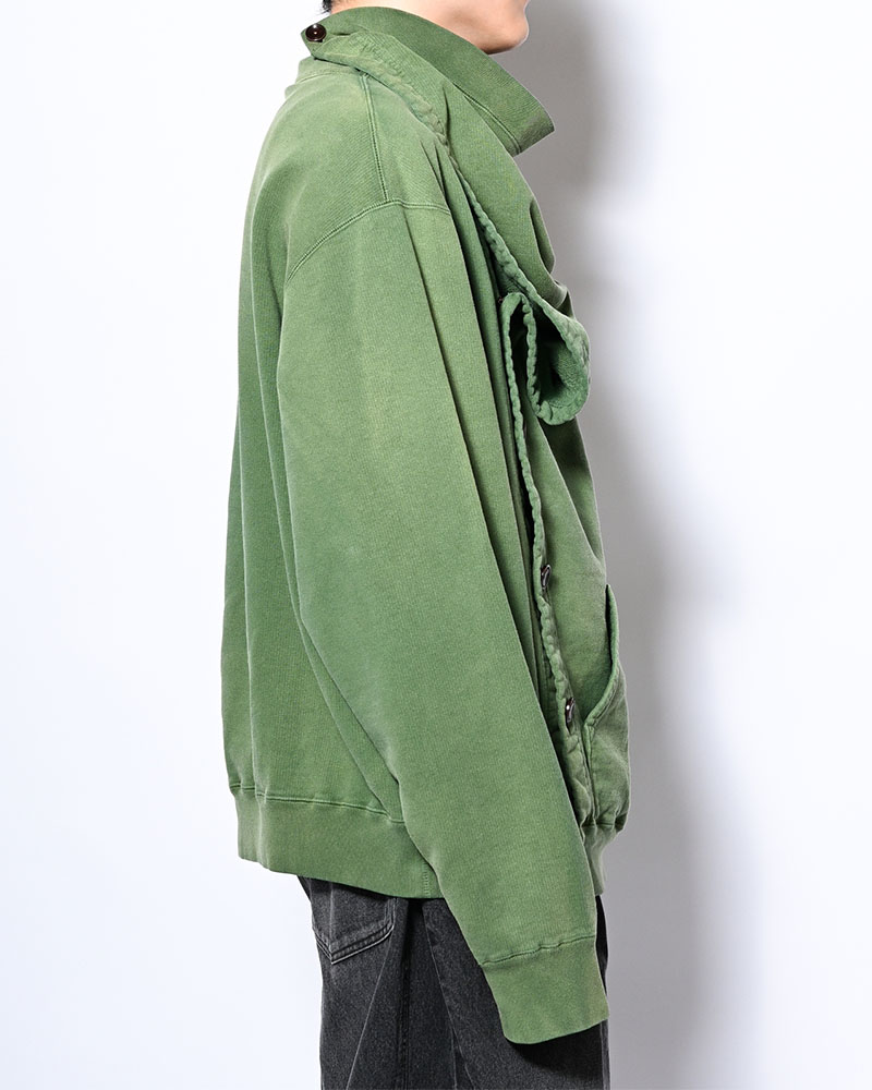 ASYMMETRIC SWEATSHIRT -GREEN-