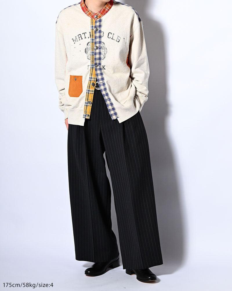 VINTAGE-FINISHED SWEAT CARDIGAN -OATMEAL-