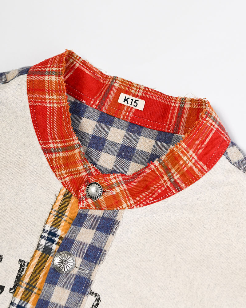 VINTAGE-FINISHED SWEAT CARDIGAN -OATMEAL-