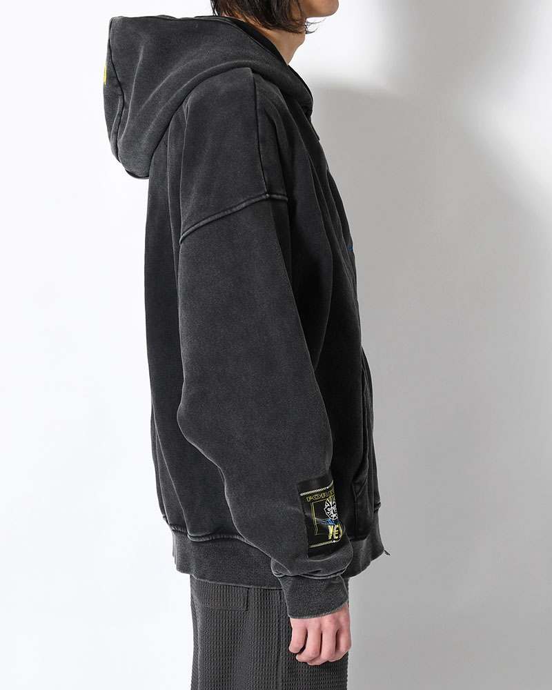 HEART ZIP HOODIE BY MEGU -BLACK-