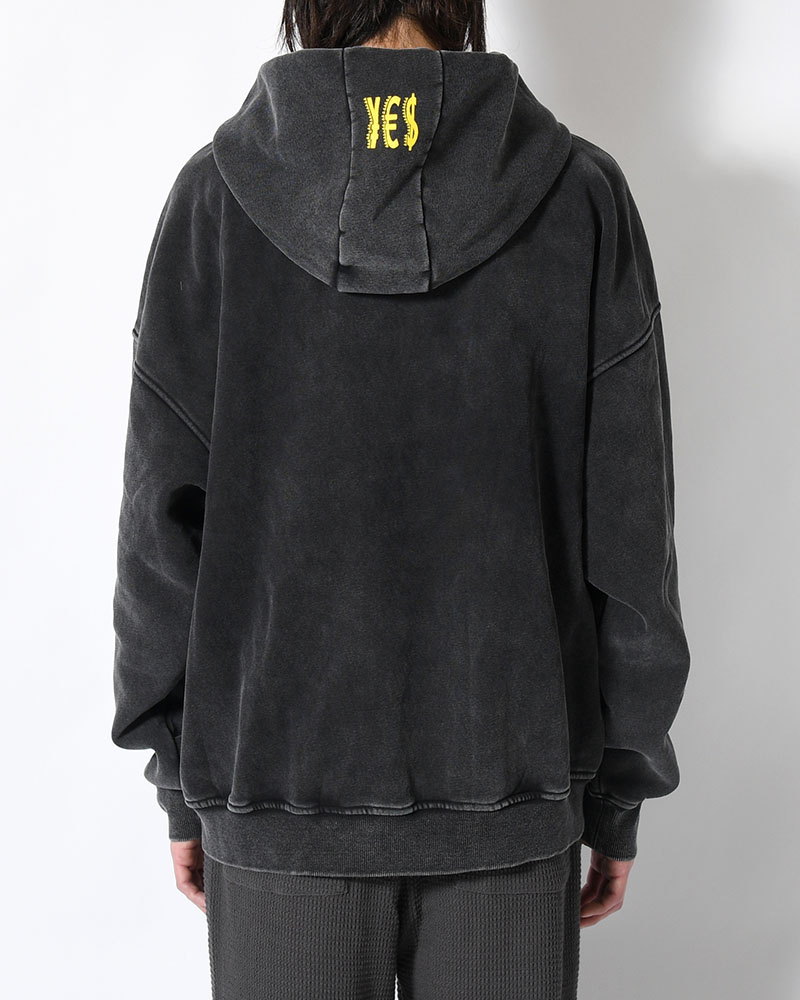 HEART ZIP HOODIE BY MEGU -BLACK-