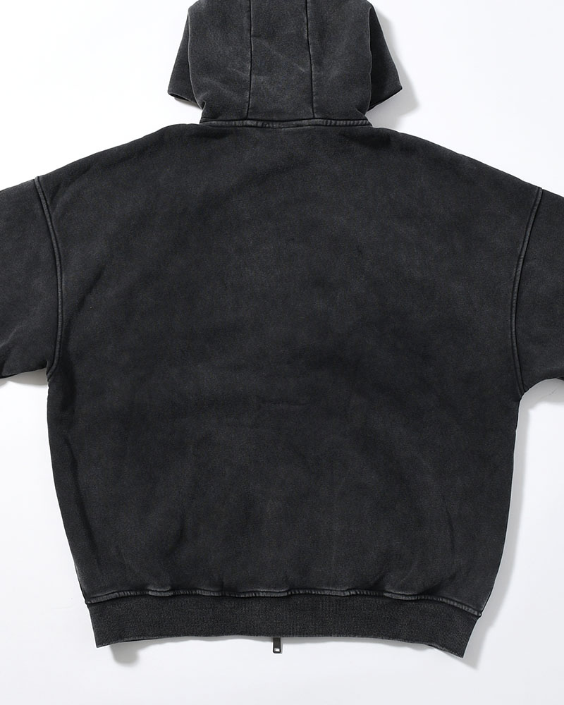 HEART ZIP HOODIE BY MEGU -BLACK-