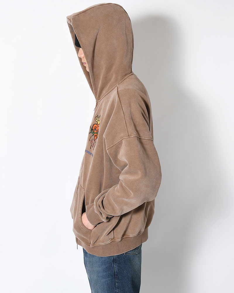 HEART ZIP HOODIE BY MEGU -BROWM-