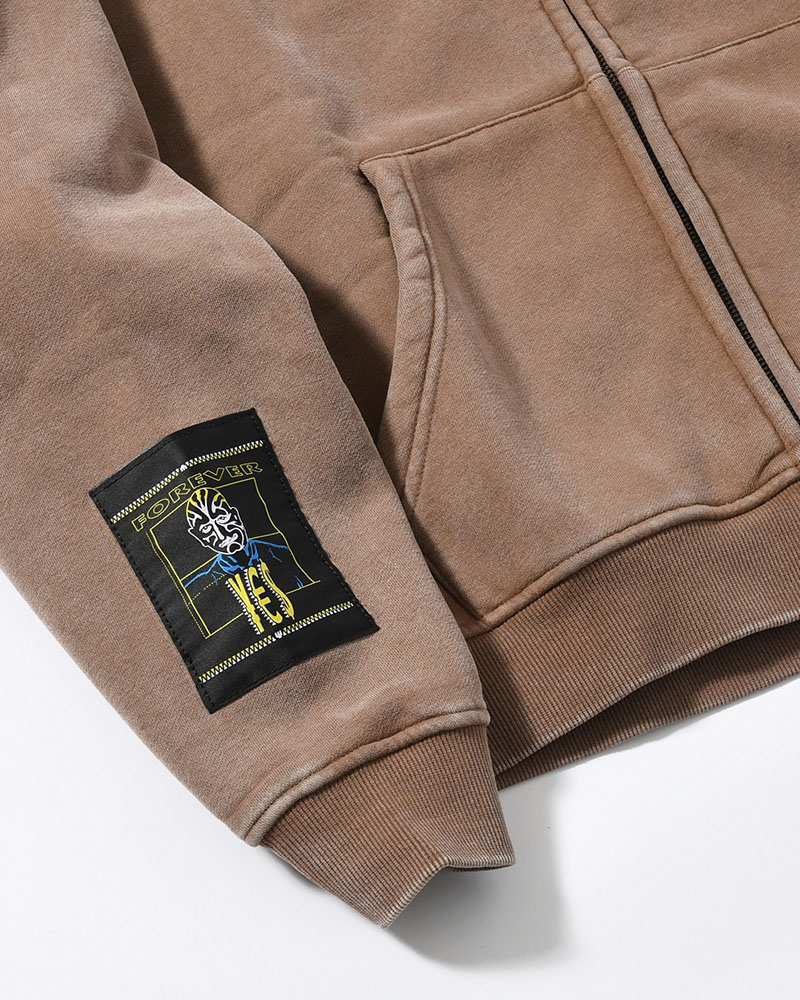 HEART ZIP HOODIE BY MEGU -BROWM-