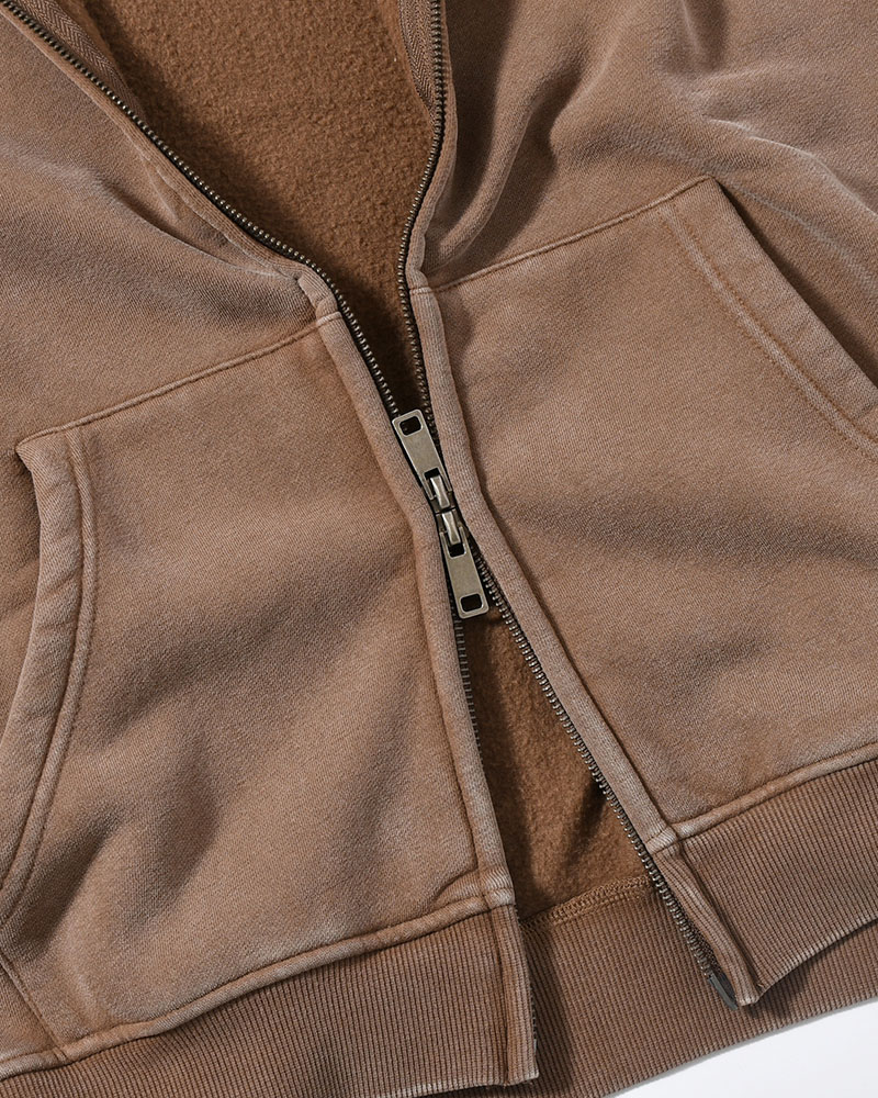 HEART ZIP HOODIE BY MEGU -BROWM-