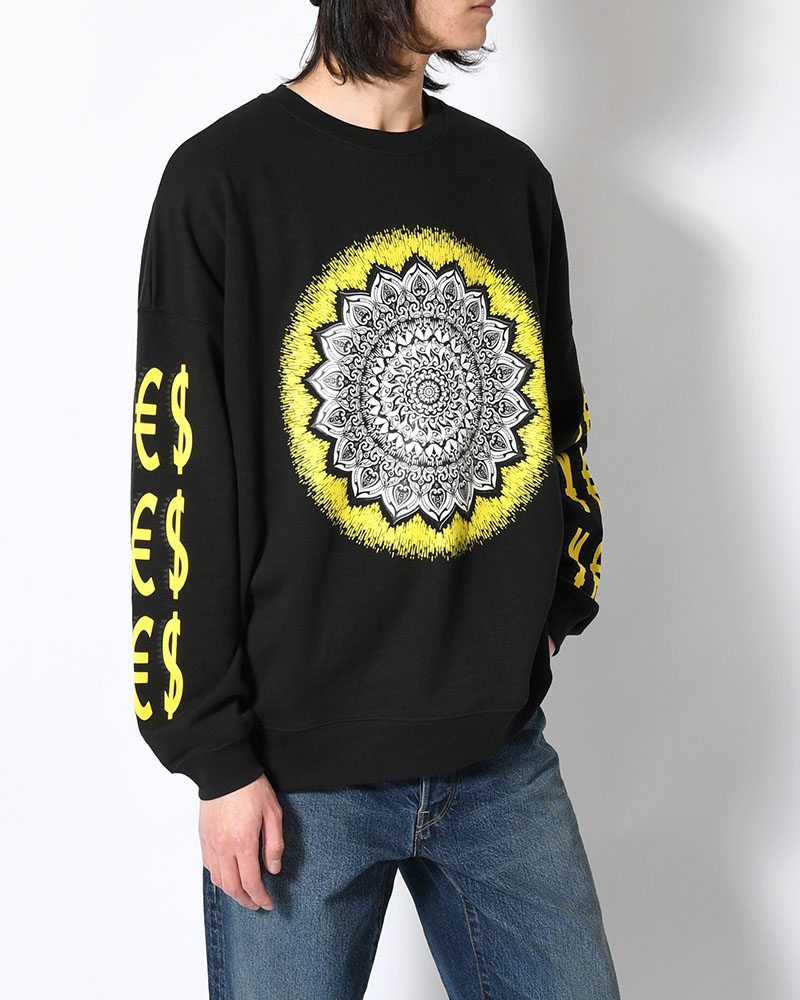 CREW SWEAT BY YAS -BLACK-