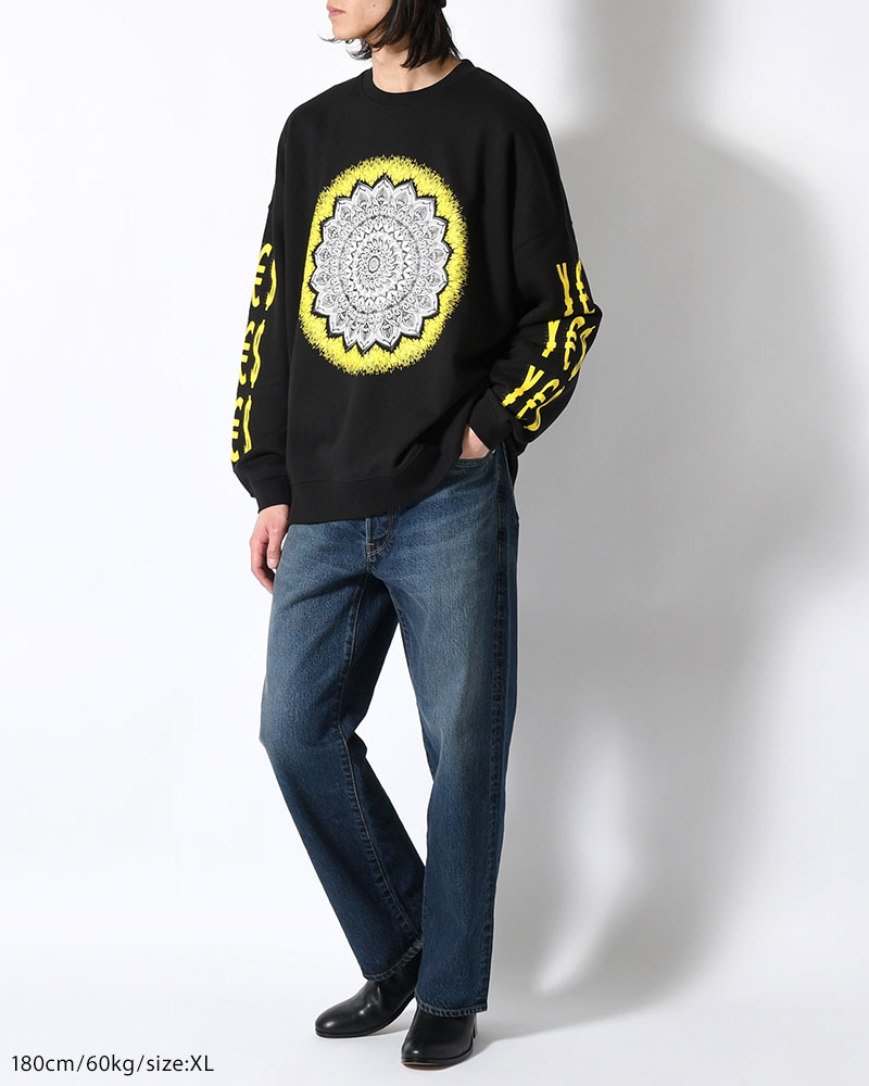 CREW SWEAT BY YAS -BLACK-