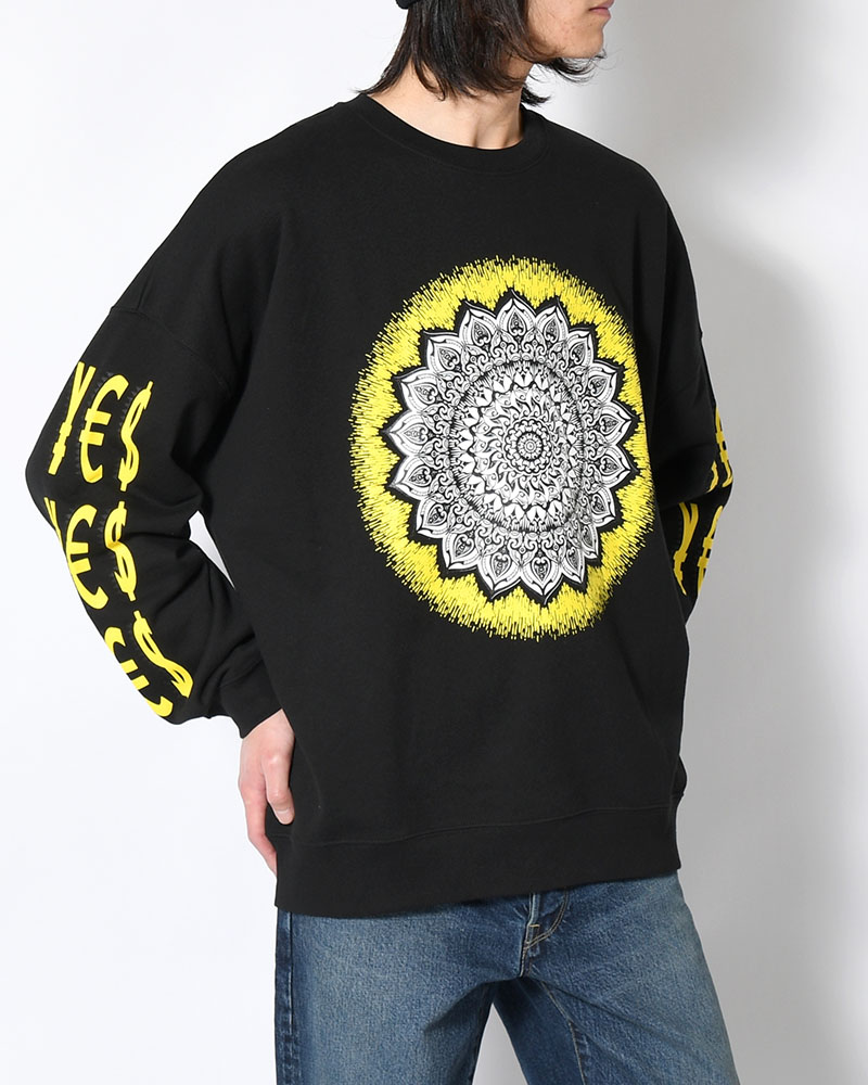 CREW SWEAT BY YAS -BLACK-