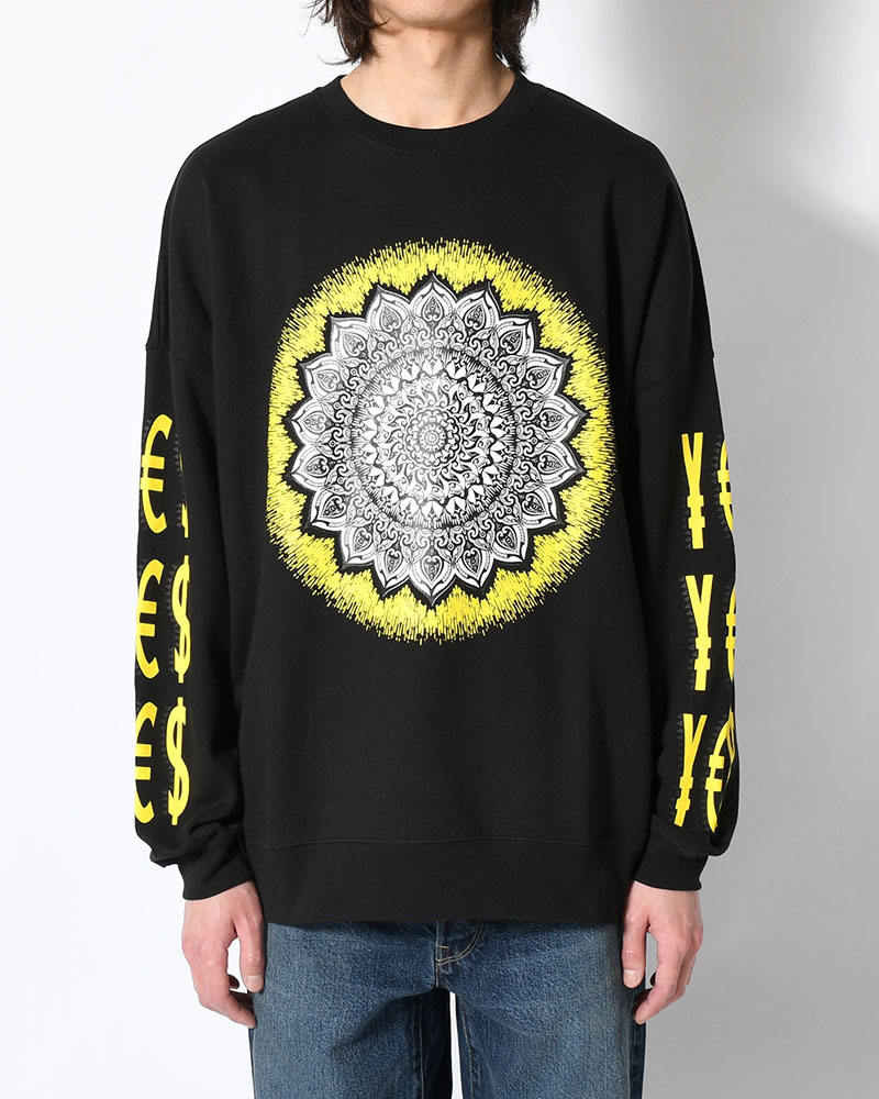 CREW SWEAT BY YAS -BLACK-