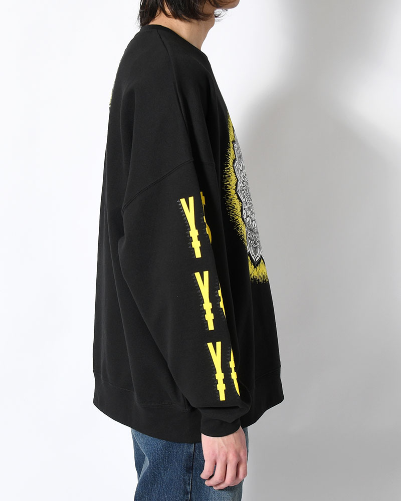 CREW SWEAT BY YAS -BLACK-