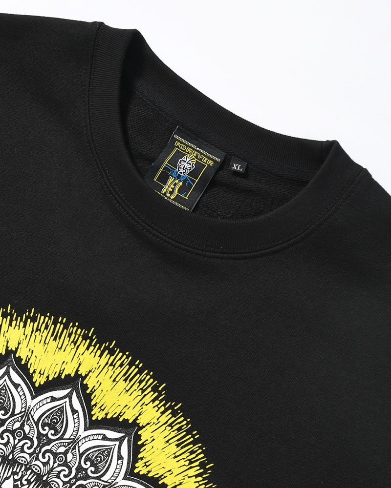 CREW SWEAT BY YAS -BLACK-