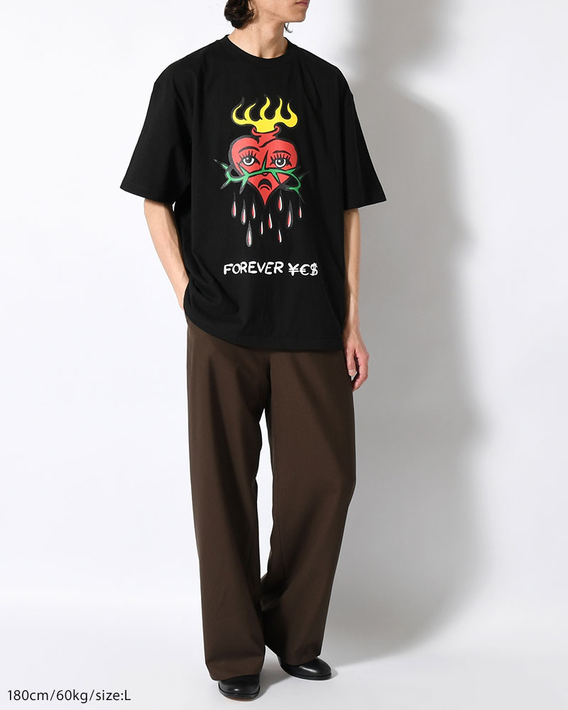 HEART SS TEE BY MEGU -BLACK-