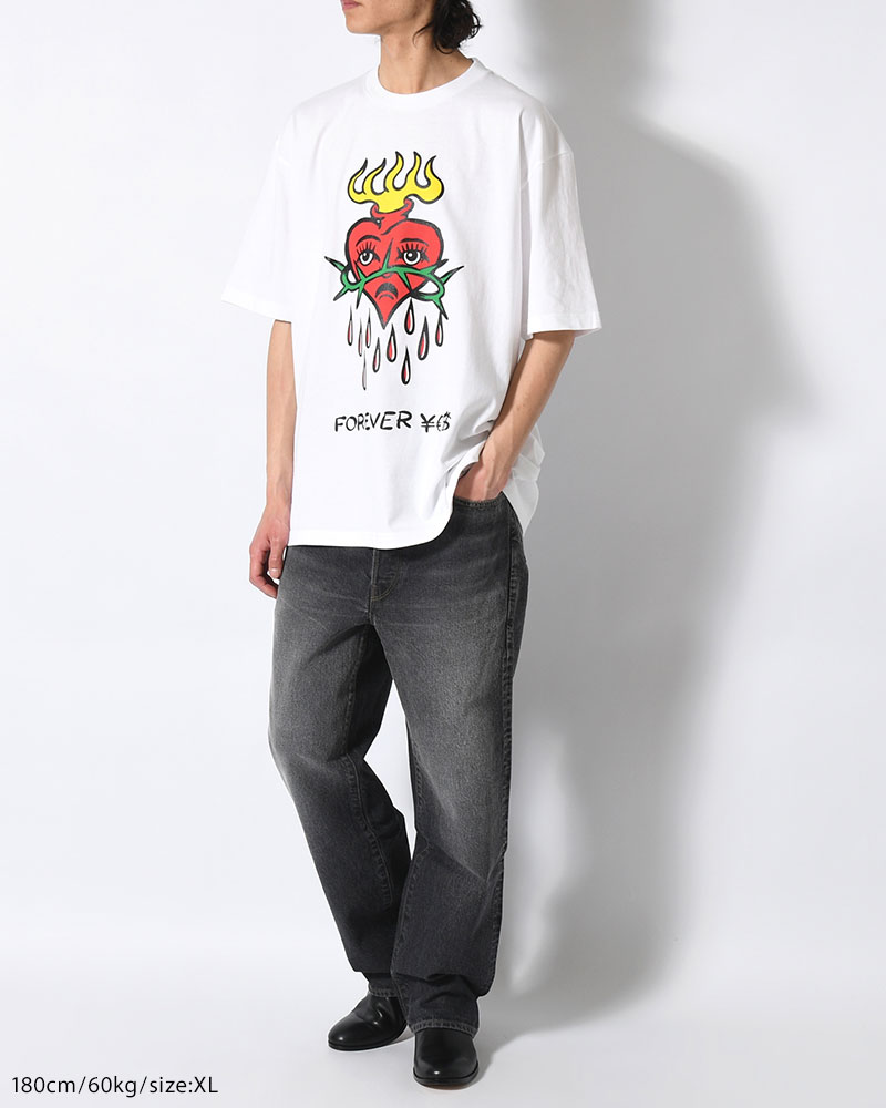 HEART SS TEE BY MEGU -WHITE-