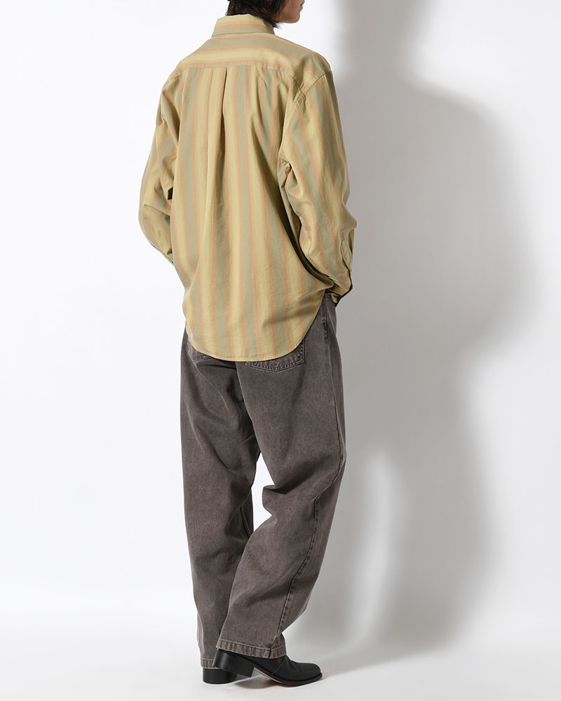 BEN LS SHIRT -GREEN STRIPE-