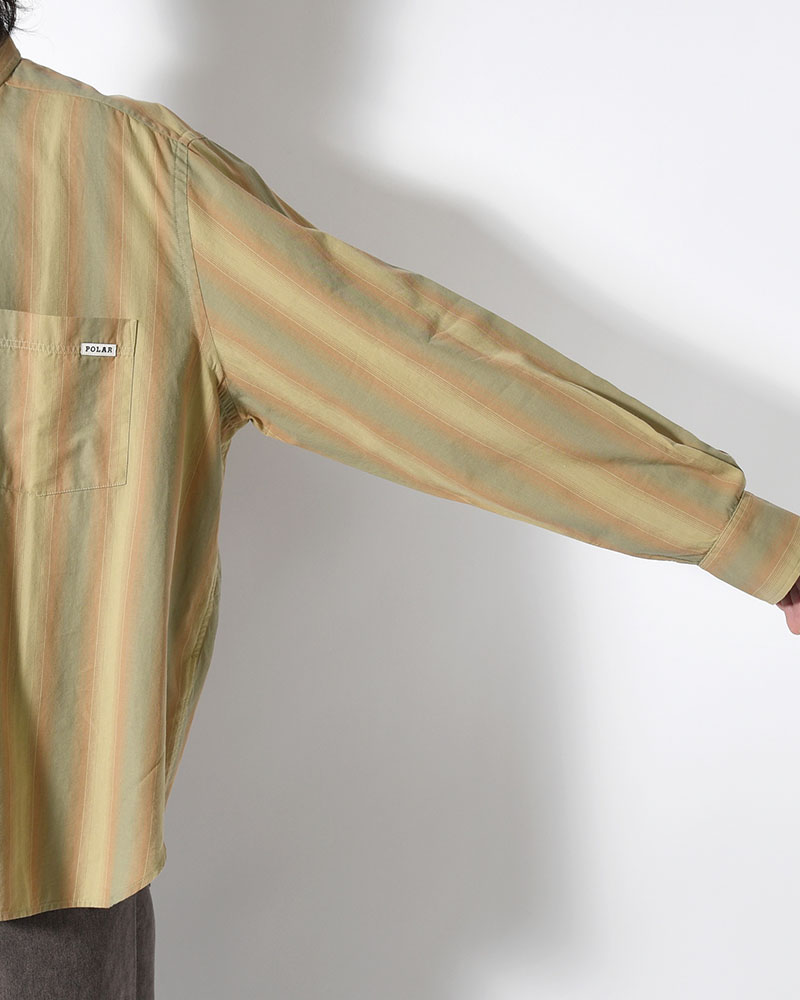 BEN LS SHIRT -GREEN STRIPE-