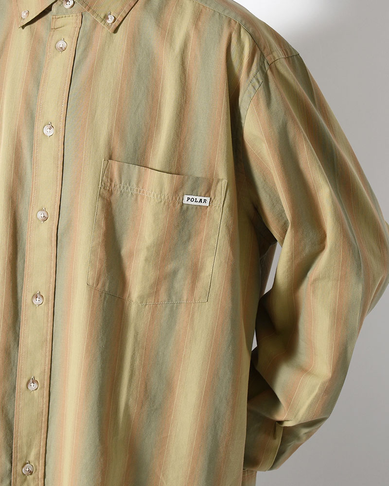 BEN LS SHIRT -GREEN STRIPE-