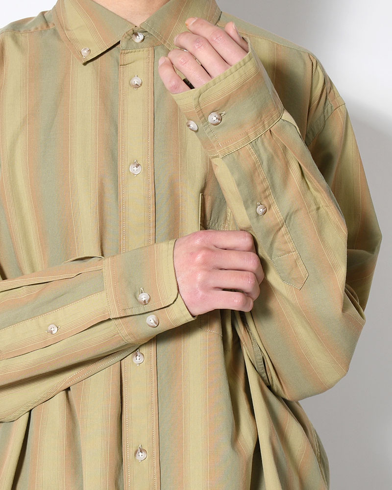 BEN LS SHIRT -GREEN STRIPE-