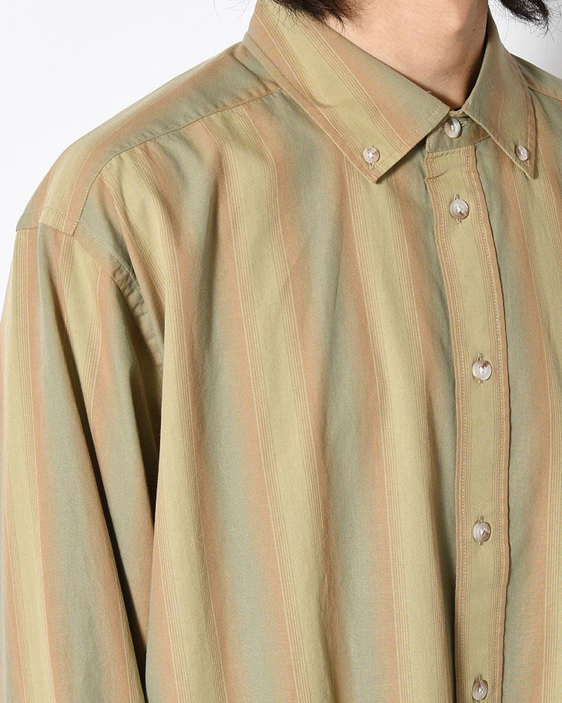 BEN LS SHIRT -GREEN STRIPE-