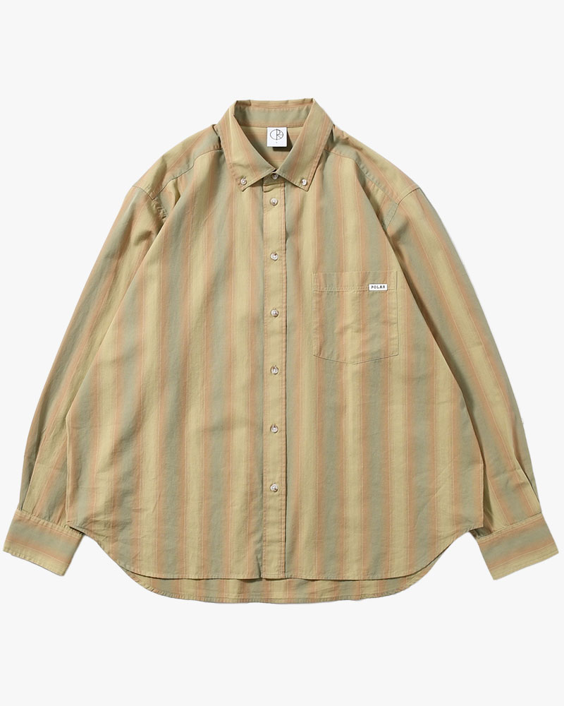 BEN LS SHIRT -GREEN STRIPE-