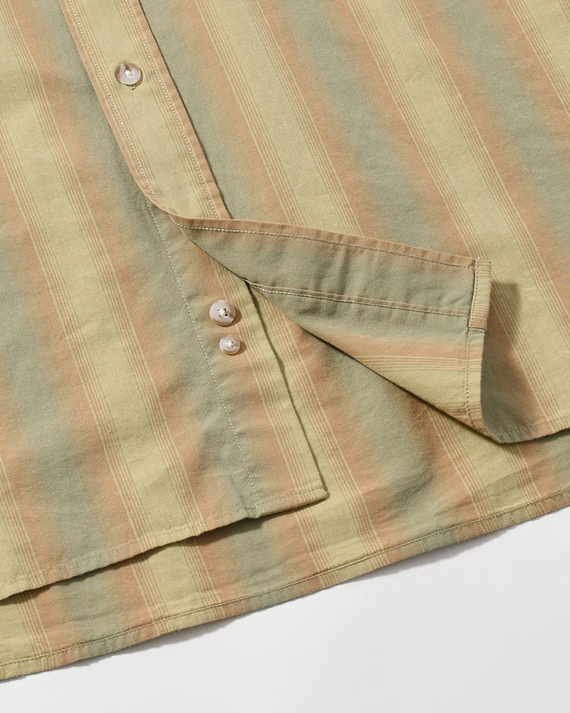 BEN LS SHIRT -GREEN STRIPE-