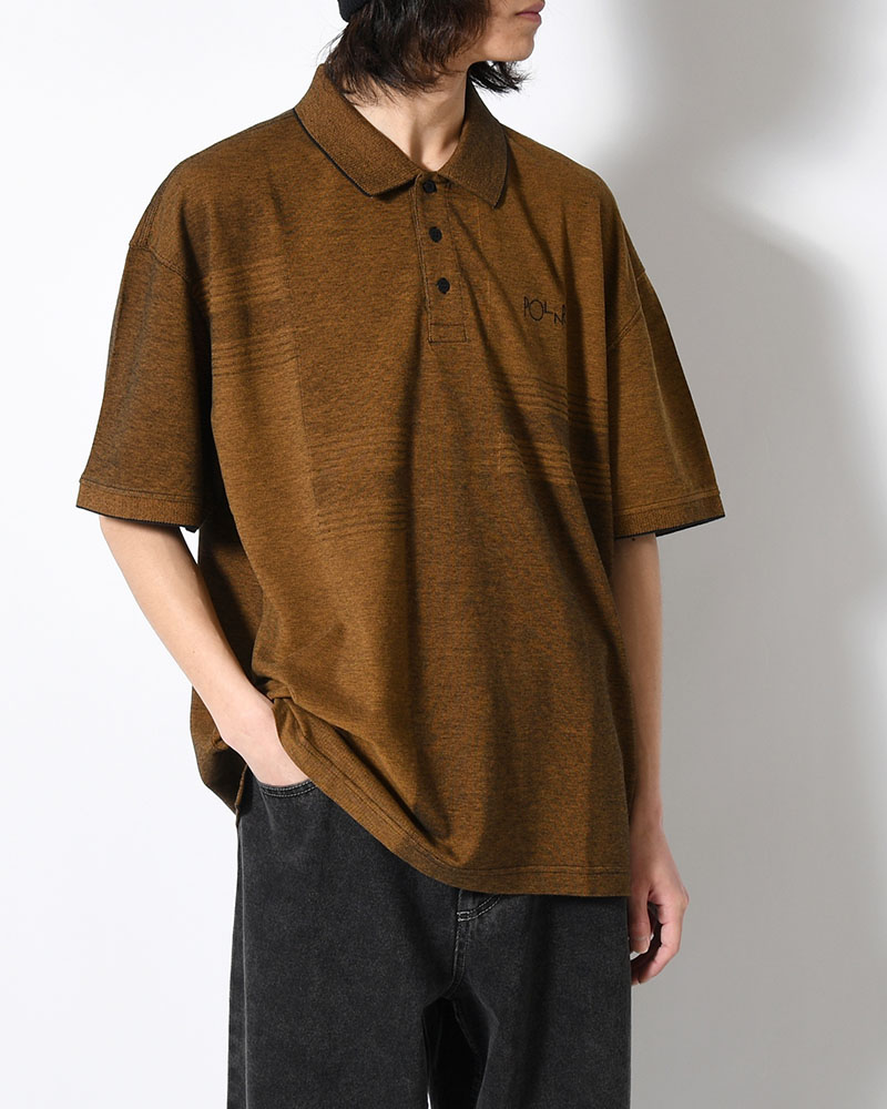 SURF POLO SHIRT / PIQUE -BLACK/CARAMEL-