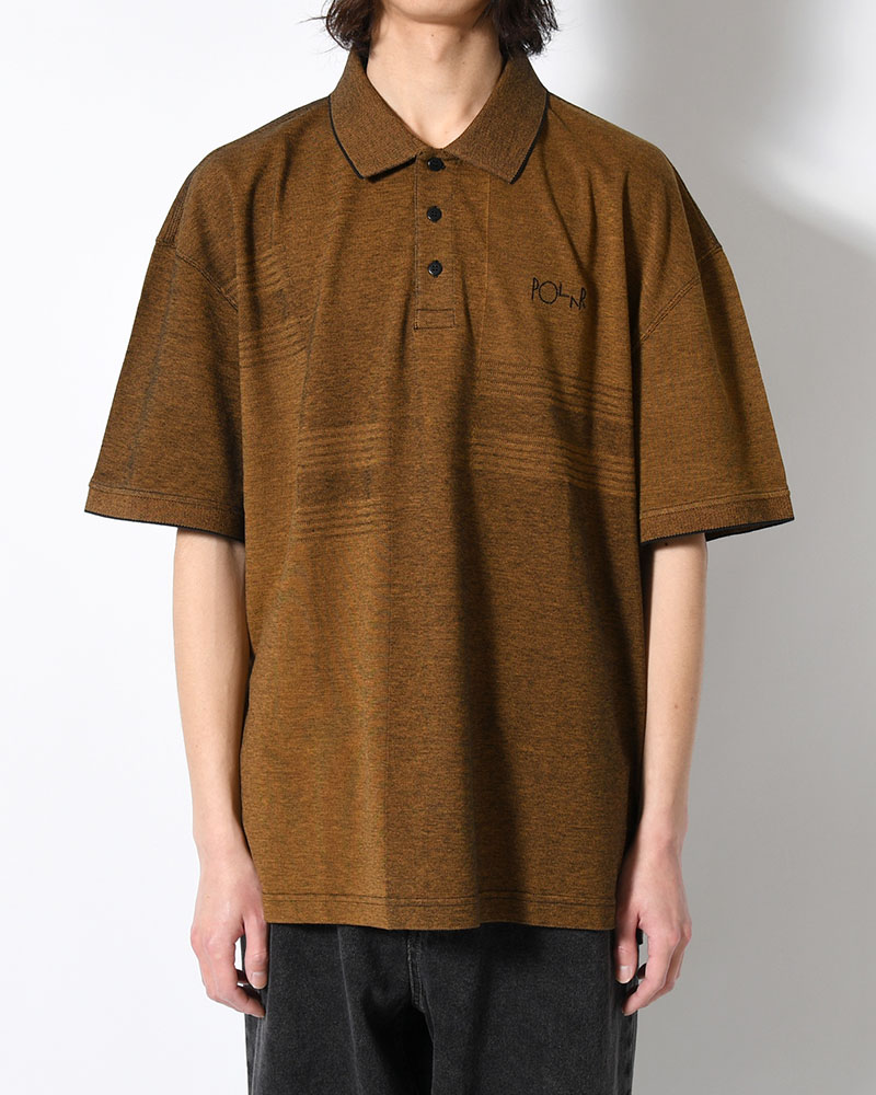 SURF POLO SHIRT / PIQUE -BLACK/CARAMEL-