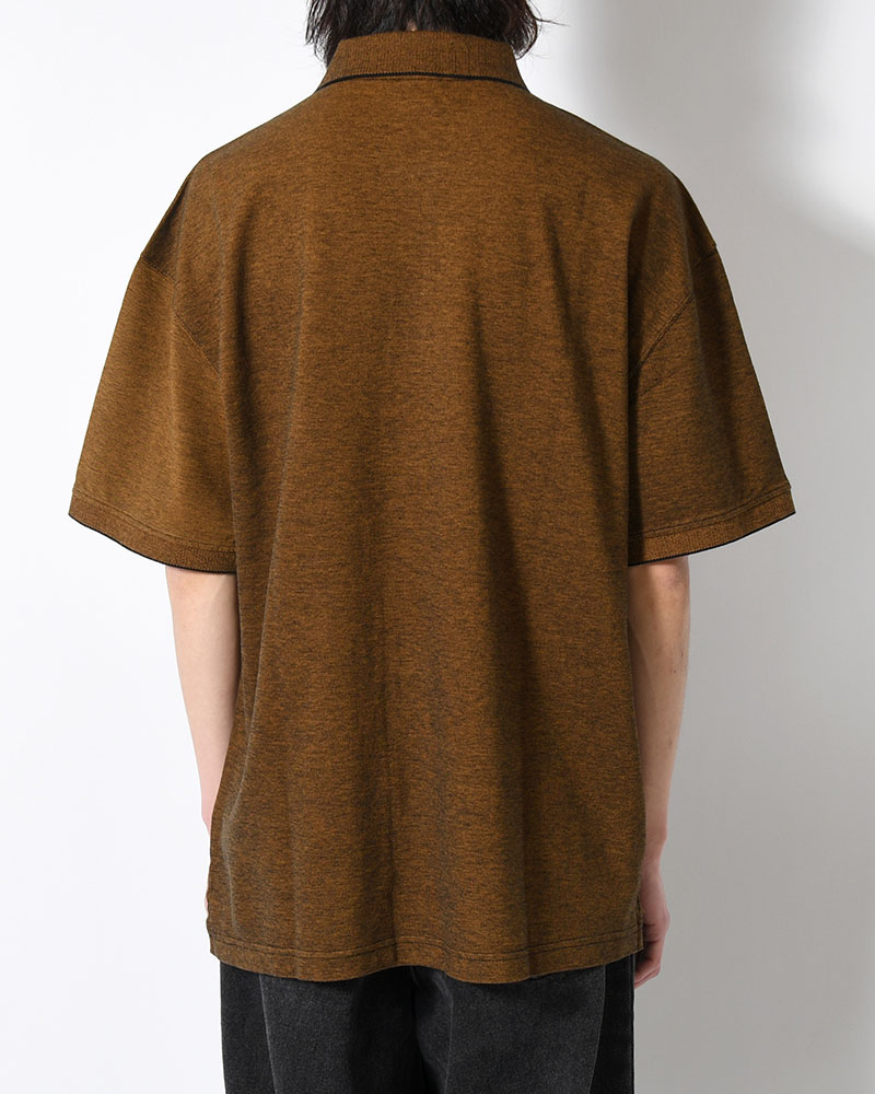 SURF POLO SHIRT / PIQUE -BLACK/CARAMEL-