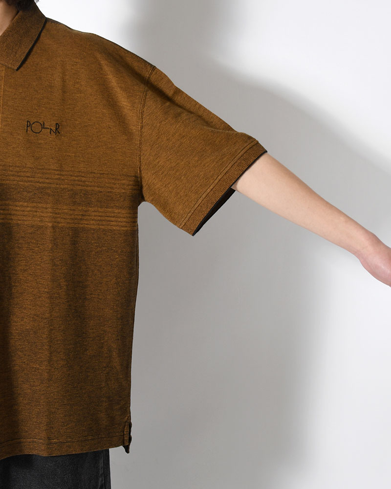 SURF POLO SHIRT / PIQUE -BLACK/CARAMEL-