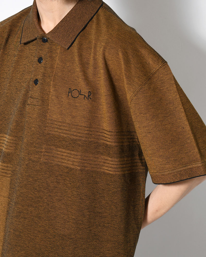 SURF POLO SHIRT / PIQUE -BLACK/CARAMEL-