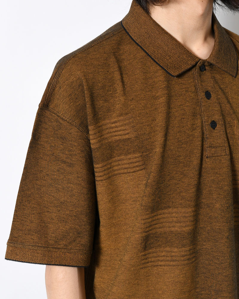 SURF POLO SHIRT / PIQUE -BLACK/CARAMEL-