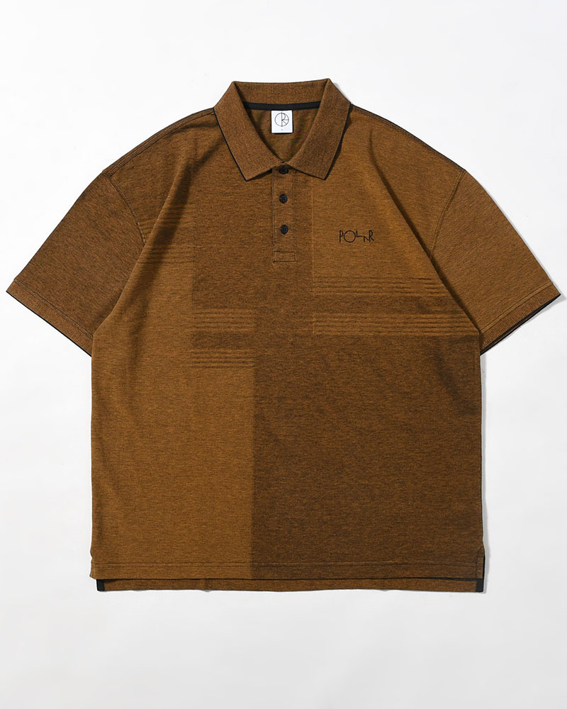 SURF POLO SHIRT / PIQUE -BLACK/CARAMEL-